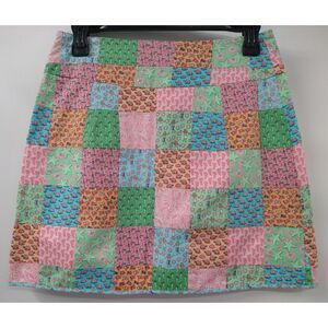 Vineyard Vines Skirt Womens‎ 0 Multicolor Beach Patchwork Side Zip Front Wrap